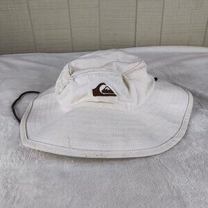 Vintage 90s Quiksilver Bucket Hat Fishing Chin Strap Canvas